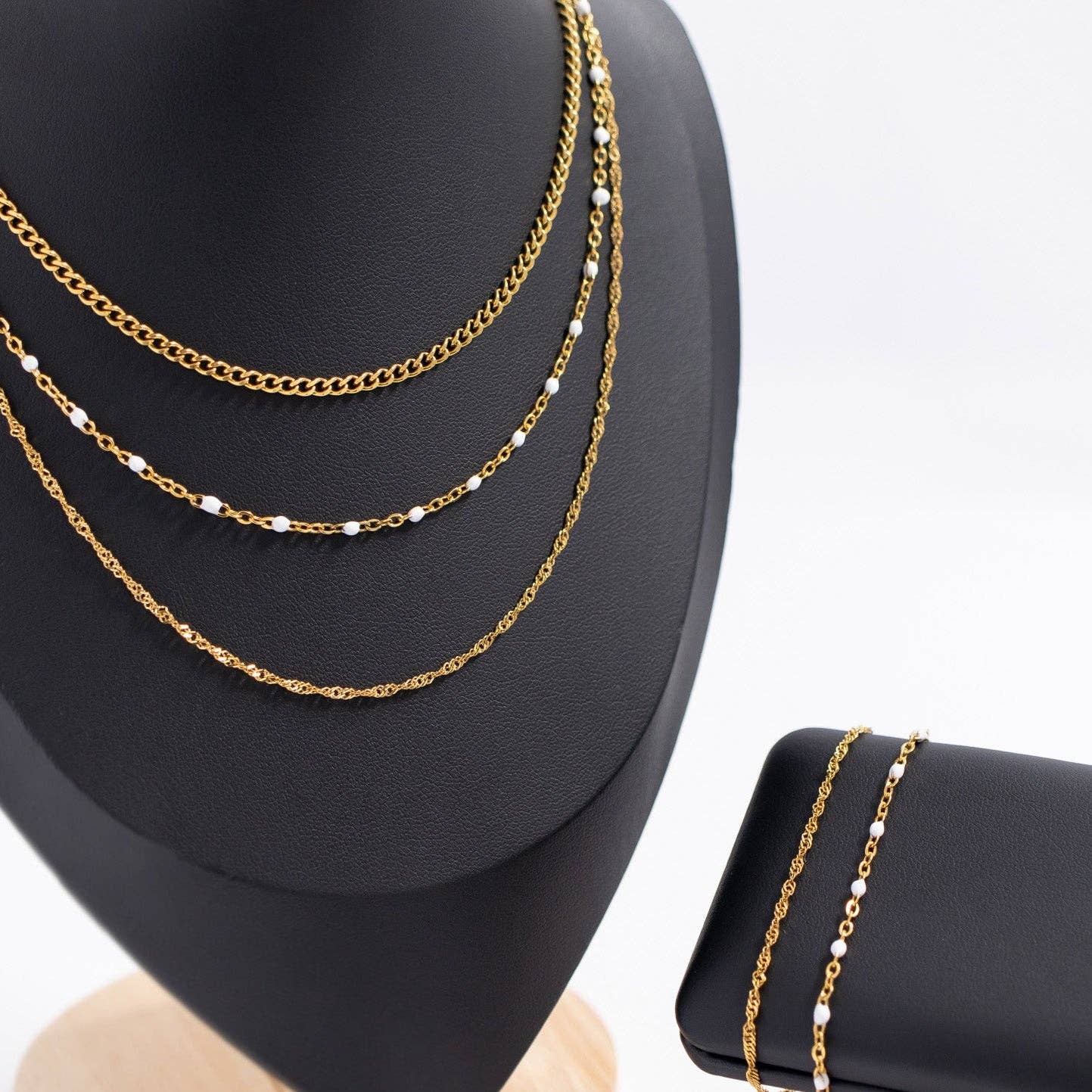 18K Gold PVD Stainless Steel Singapore Chain Necklace