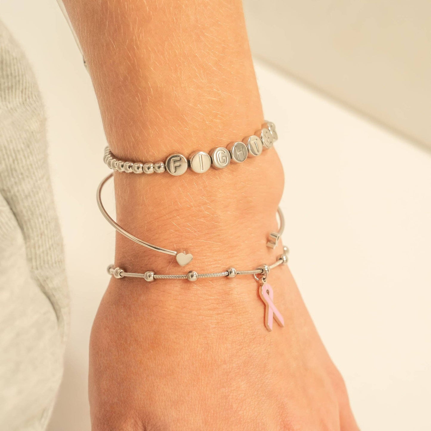 Breast Cancer Awareness Women's Adjustable Cuff Bracelet