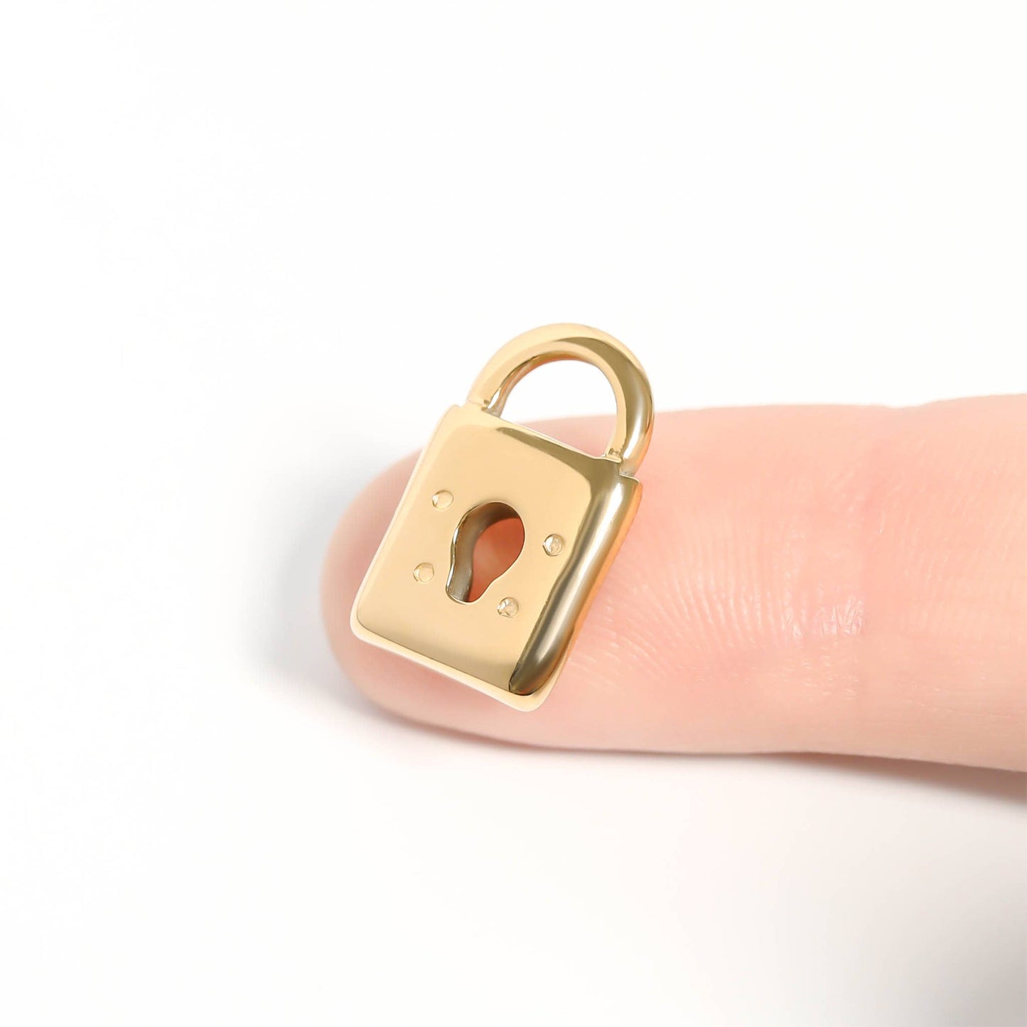 18K Gold PVD Stainless Steel Padlock Charm