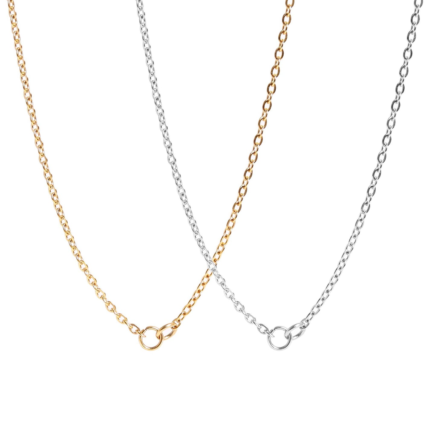 18K Gold PVD Stainless Steel Loop Connector Chain Necklace