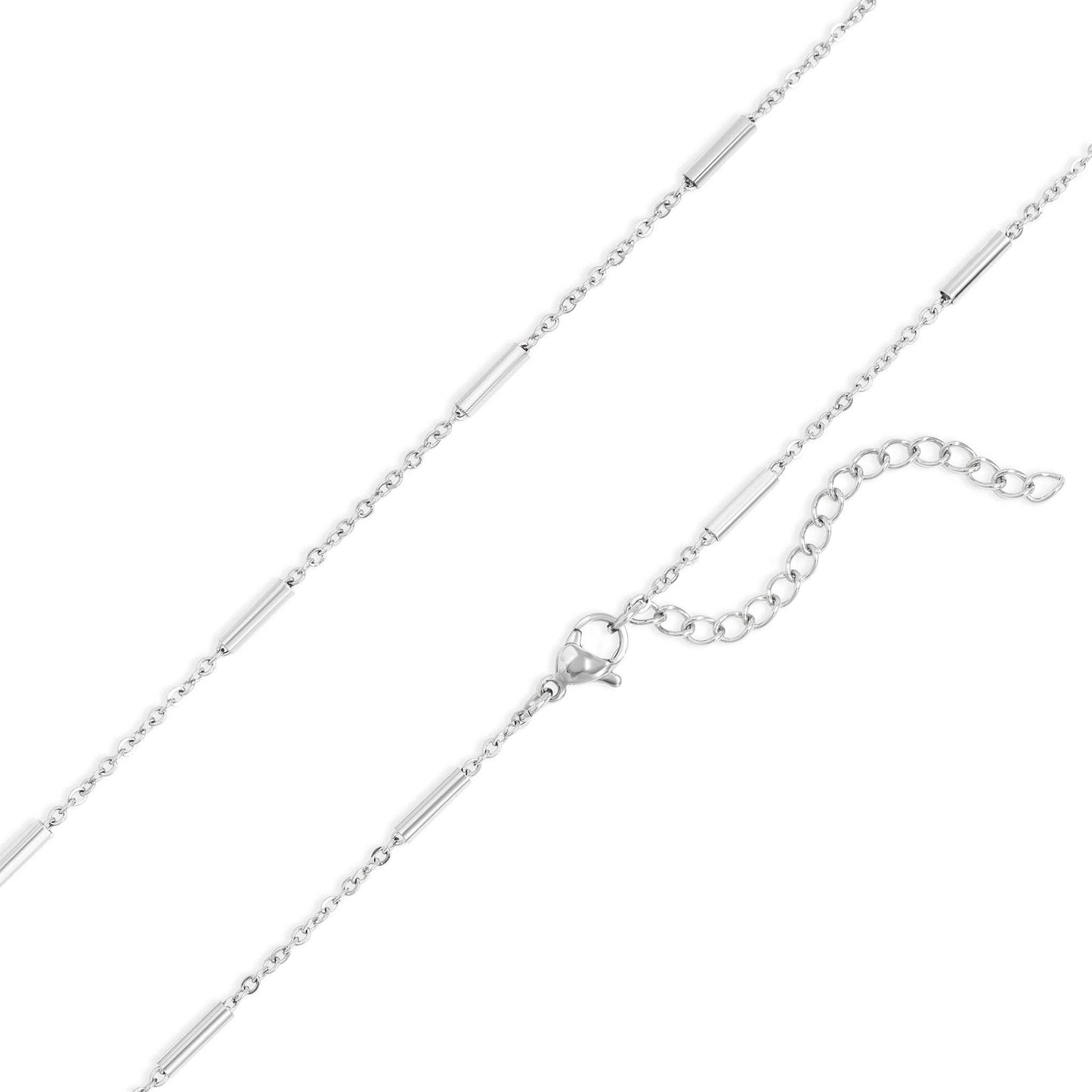 18K Gold PVD Stainless Steel Satellite Bar Chain Necklace