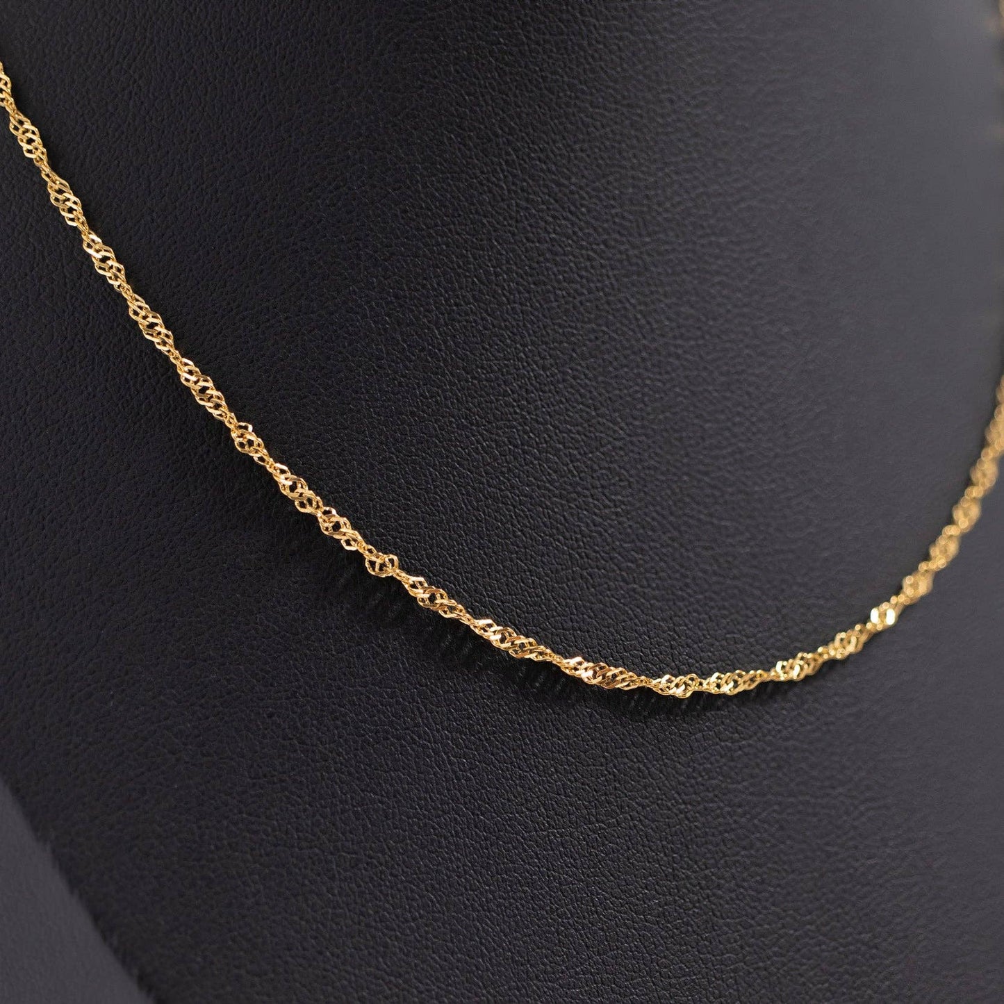18K Gold PVD Stainless Steel Singapore Chain Necklace