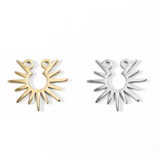 18K Gold PVD Stainless Steel Sun Charm