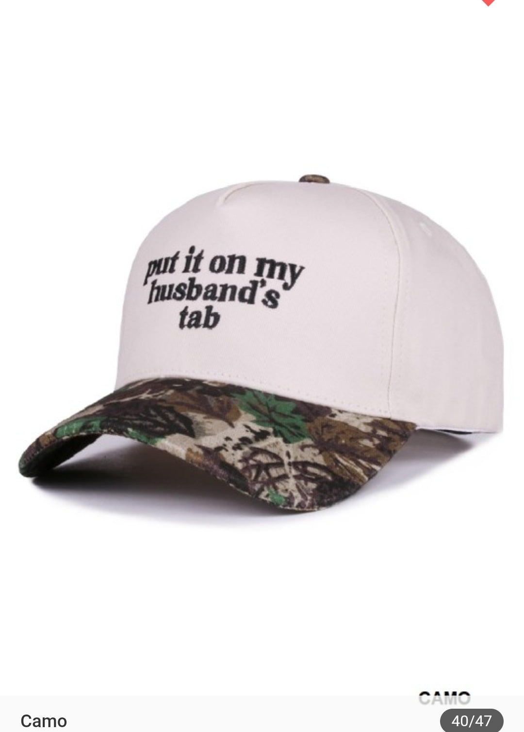 Put It On My Husband's Tab Two Tone Canvas Cotton