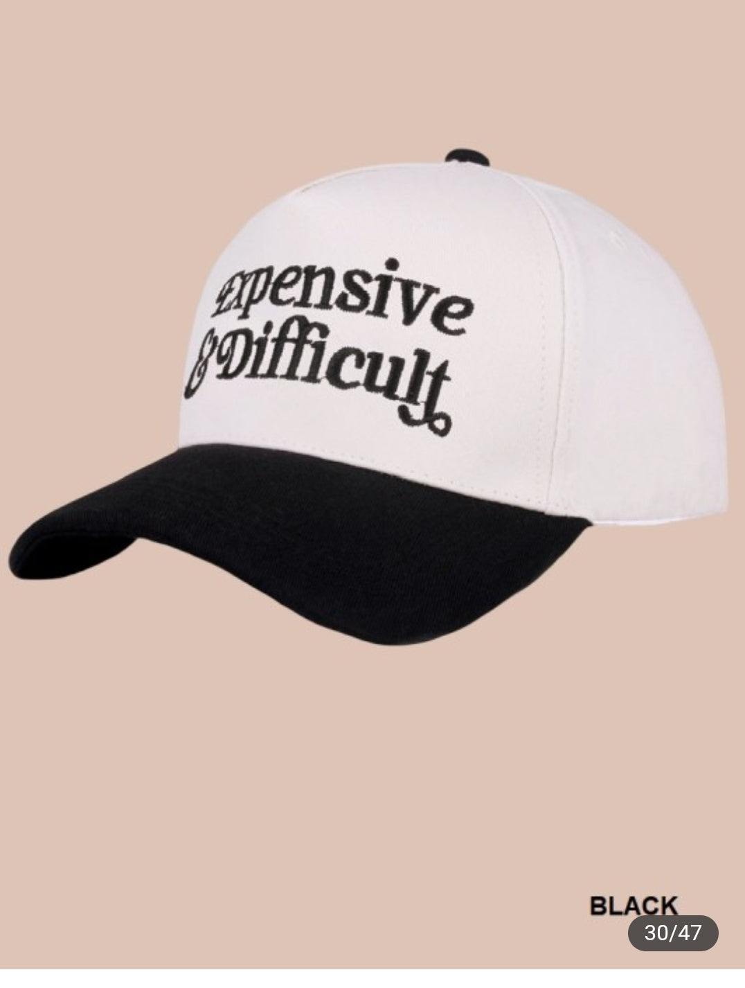 Expensive & Difficult Two Tone Canvas Cotton Cap
