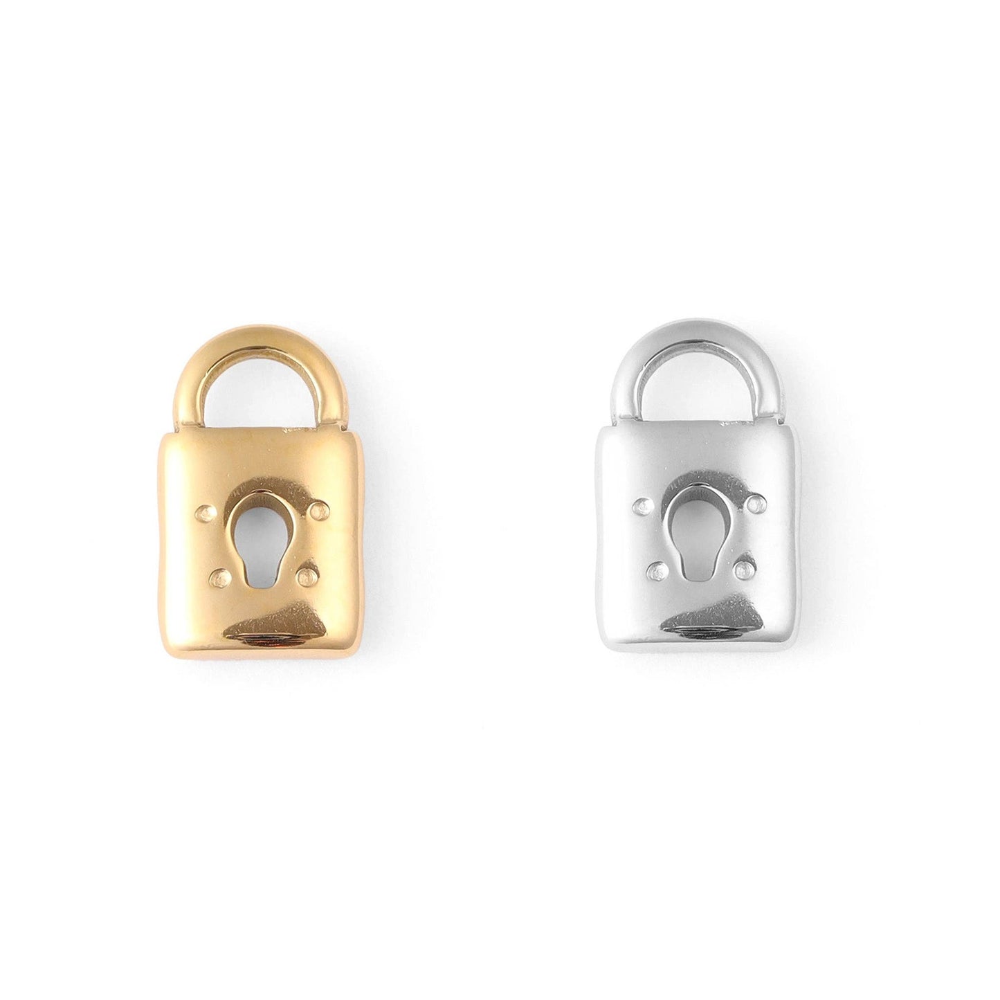 18K Gold PVD Stainless Steel Padlock Charm