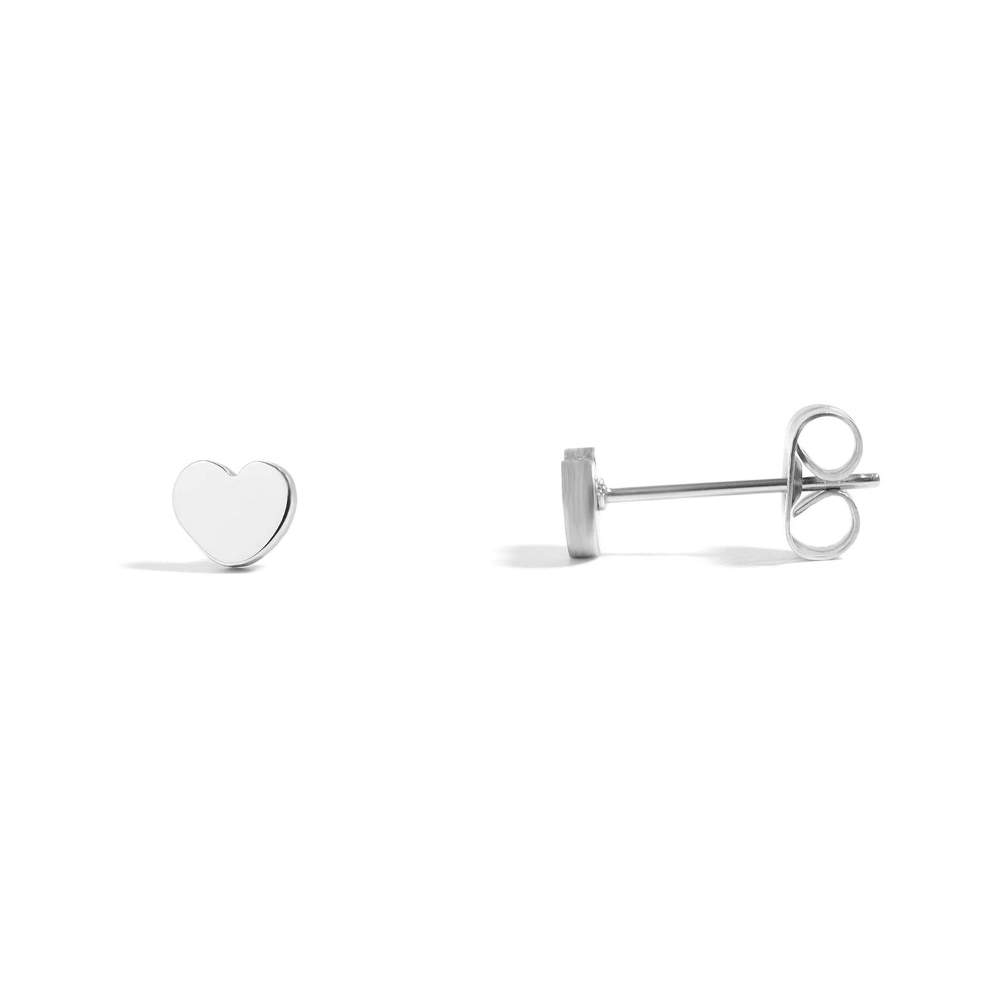 18K Gold PVD Stainless Steel Heart Stud Earrings