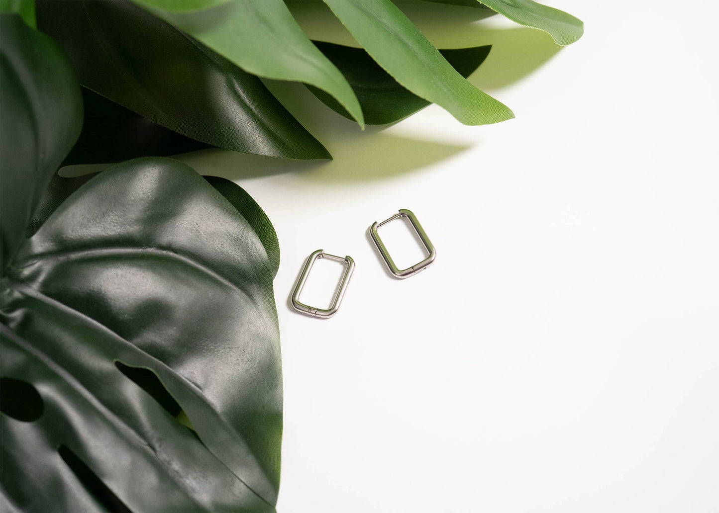 18K Gold PVD Rounded Rectangle Everyday Huggie Earrings