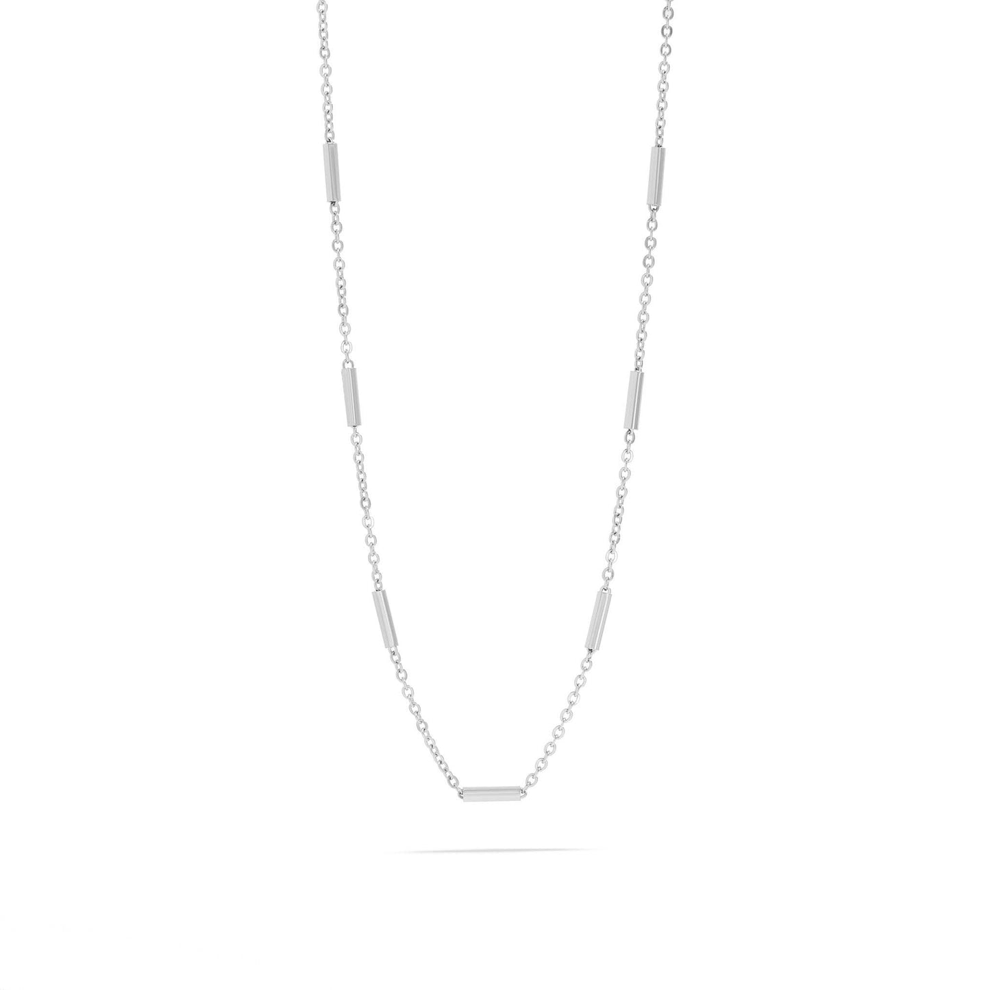 18K Gold PVD Stainless Steel Satellite Bar Chain Necklace