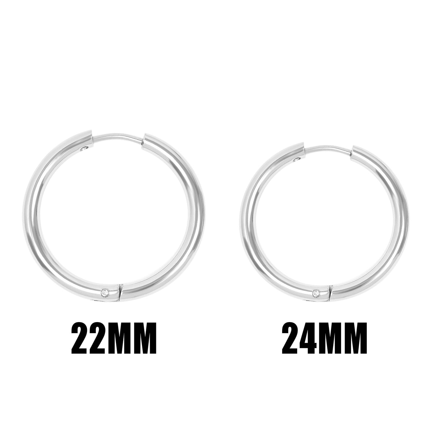 18K Gold PVD Stainless Steel Circle Huggie Hoop Earrings
