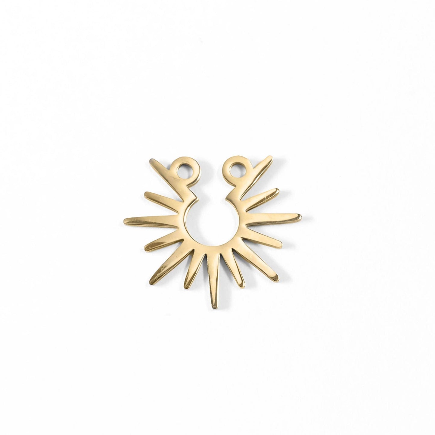 18K Gold PVD Stainless Steel Sun Charm