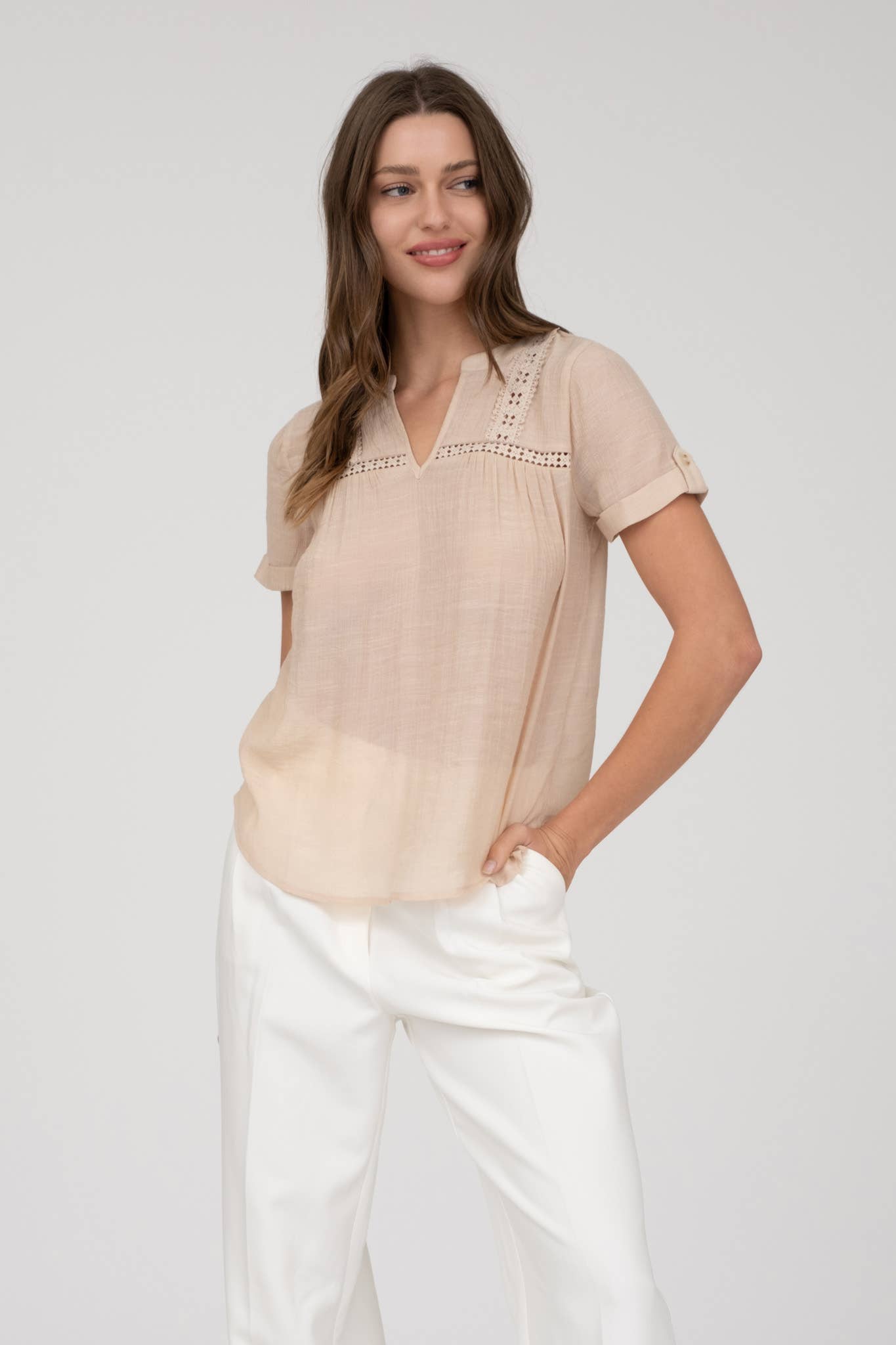 Sandbar Lace Linen Top