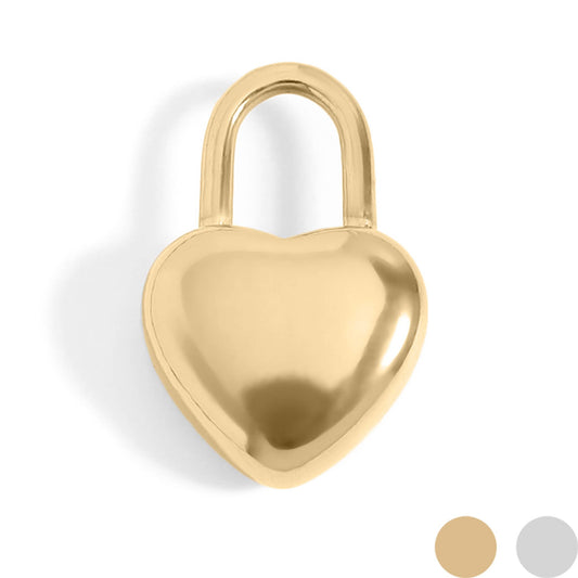 18K Gold PVD Stainless Steel Heart Padlock Charm