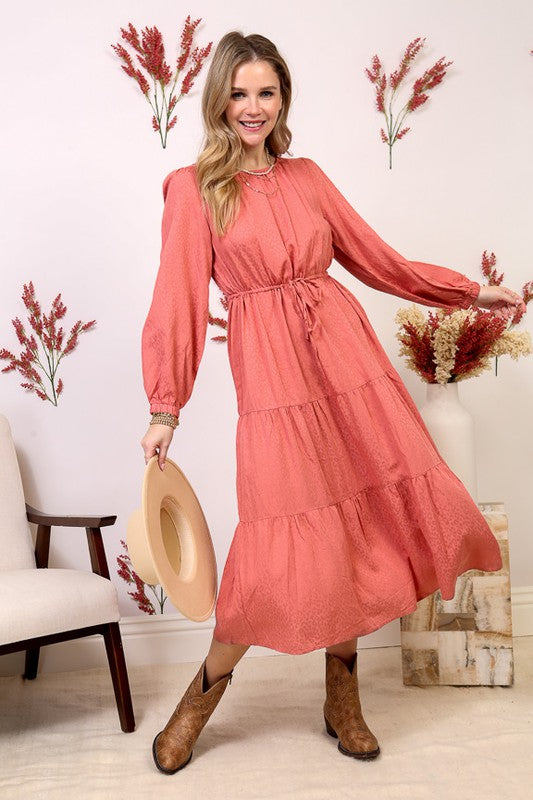 Long Sleeve Tiered Maxi Dress