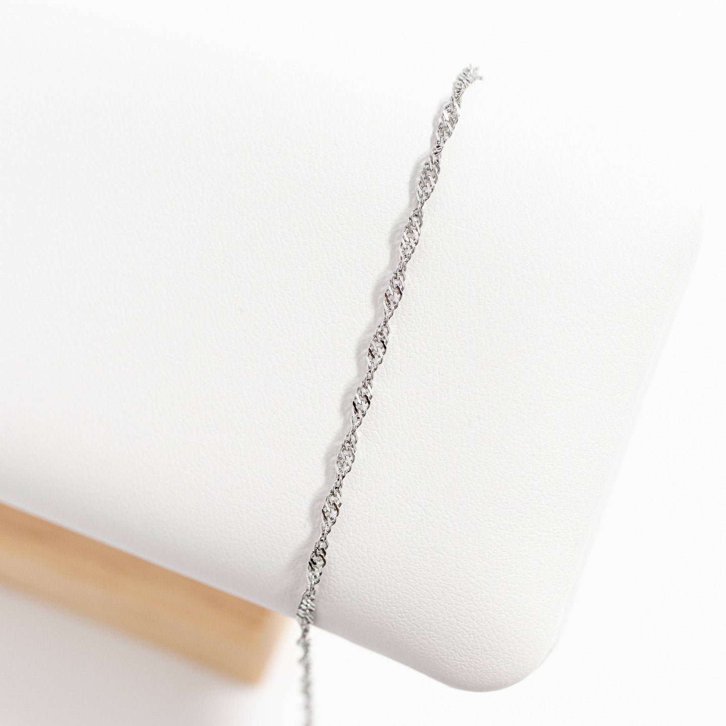 18K Gold PVD Stainless Steel Singapore Chain Bracelet