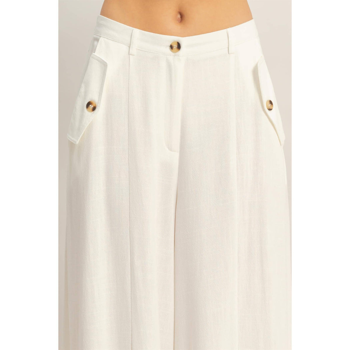 Wide-Leg Flap Pocket Pants