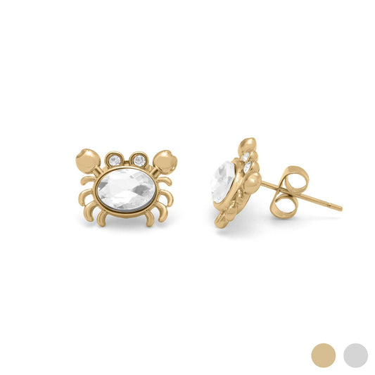 Golden Tide Crab Stud Earrings