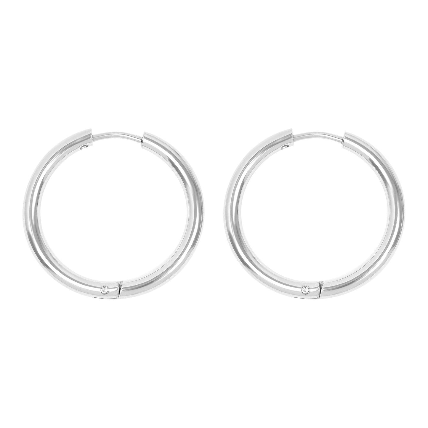 18K Gold PVD Stainless Steel Circle Huggie Hoop Earrings