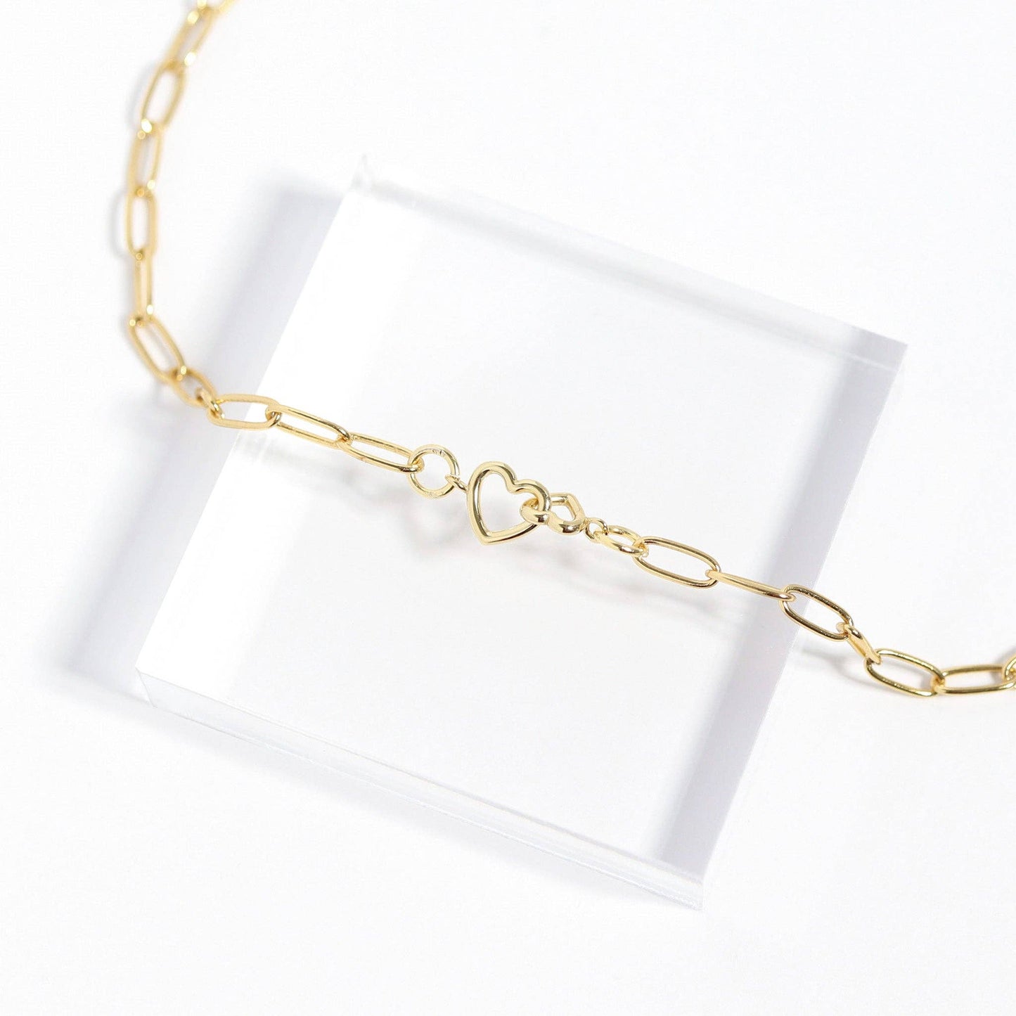 Sterling Silver Double Heart Horizontal Connector Permanent Jewelry Charm