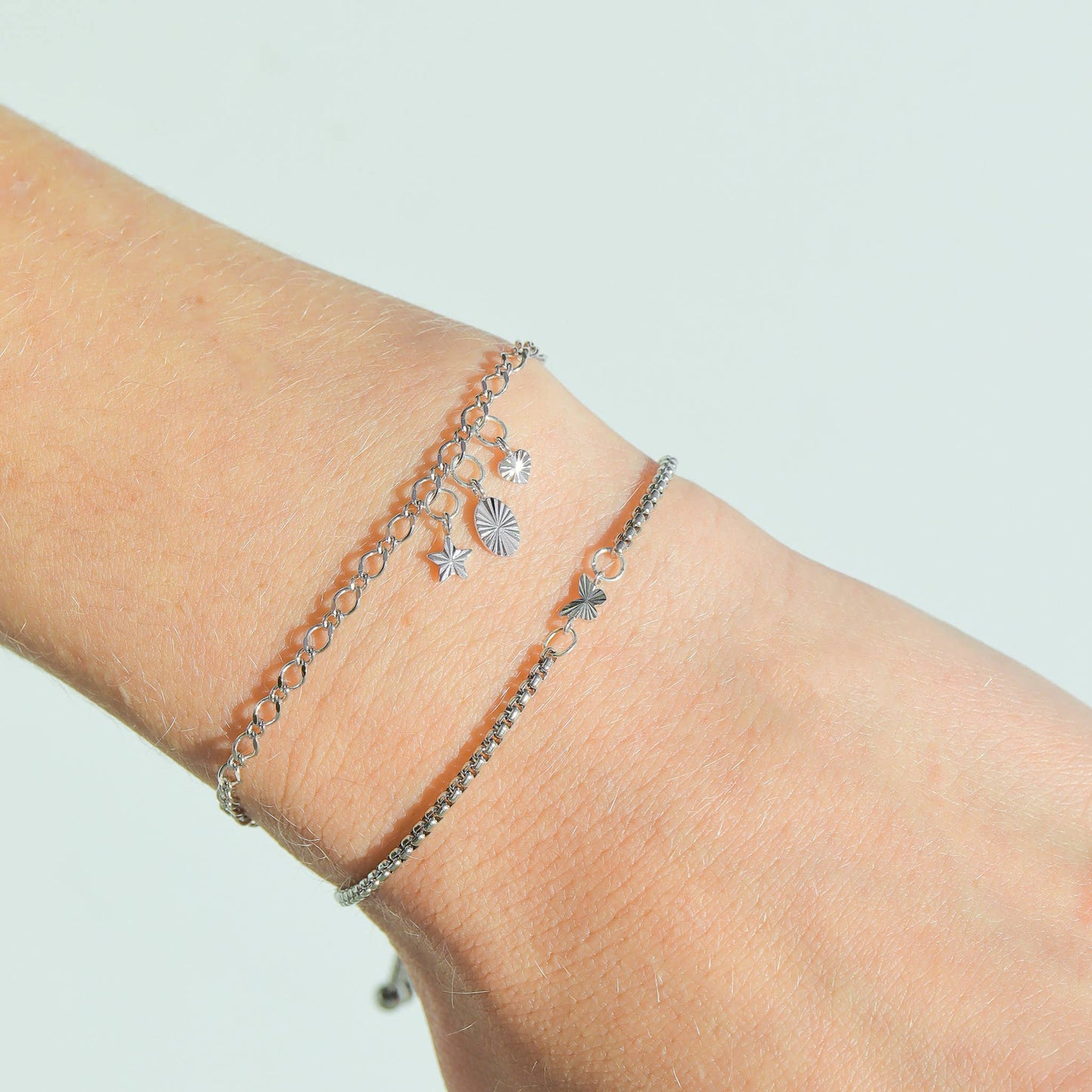 Adjustable Stainless Steel Silicon Bead Cinch Chain