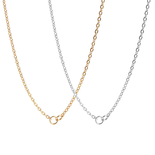 18K Gold PVD Stainless Steel Loop Connector Chain Necklace
