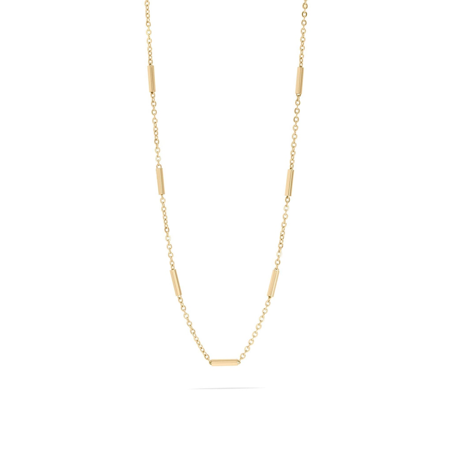 18K Gold PVD Stainless Steel Satellite Bar Chain Necklace