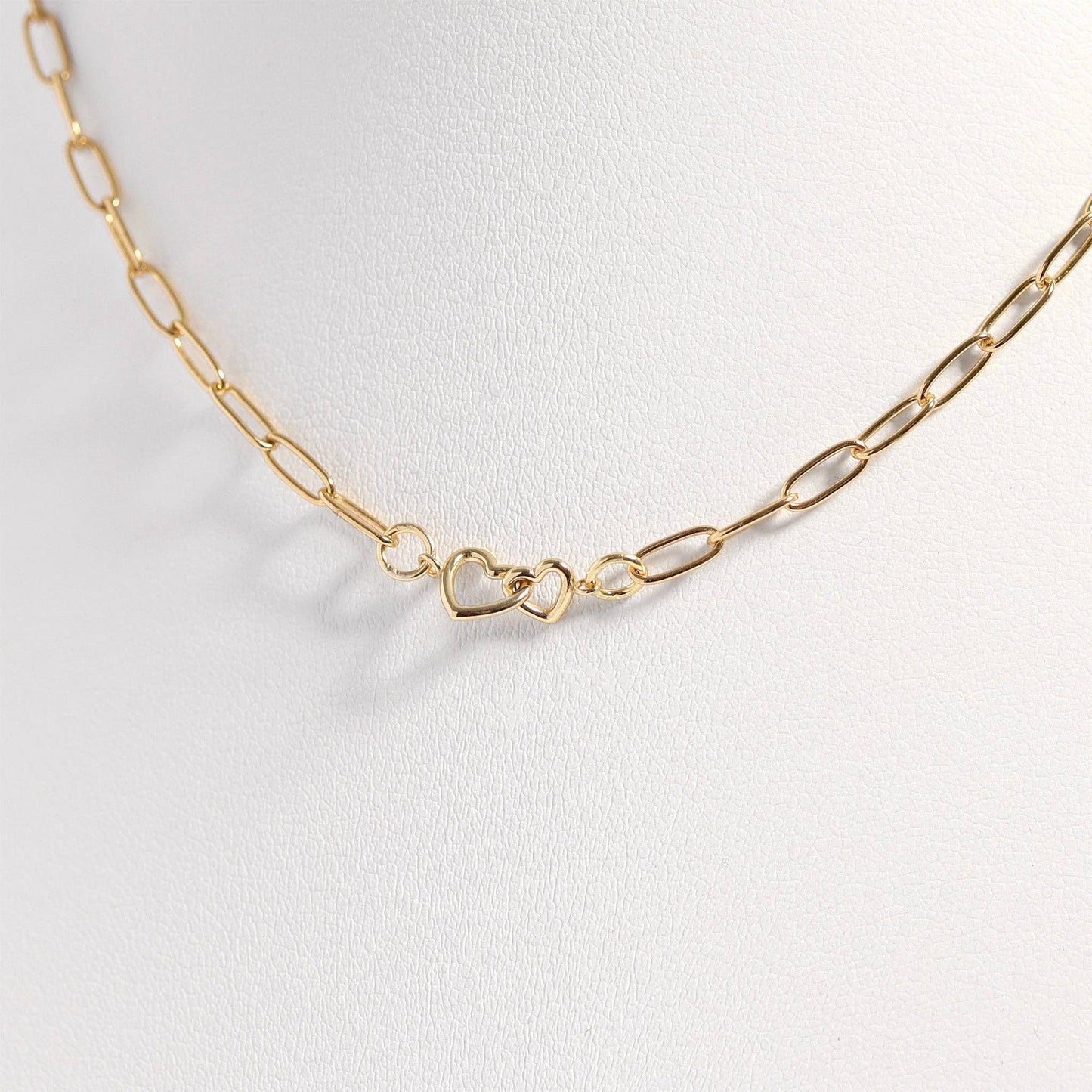 Sterling Silver Double Heart Horizontal Connector Permanent Jewelry Charm