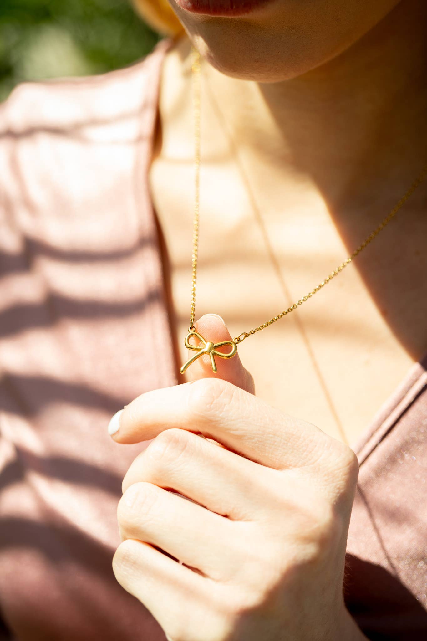 18K Gold PVD Stainless Steel Bow Connector Charm