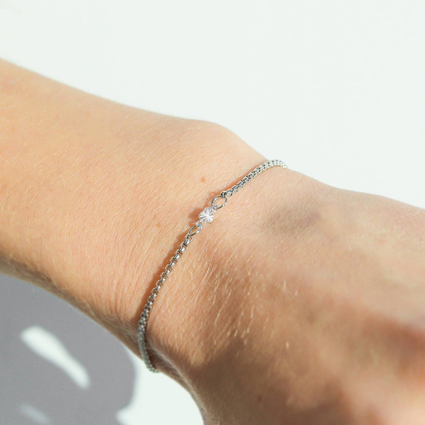 Sterling Silver Sunburst Heart Connector Charm