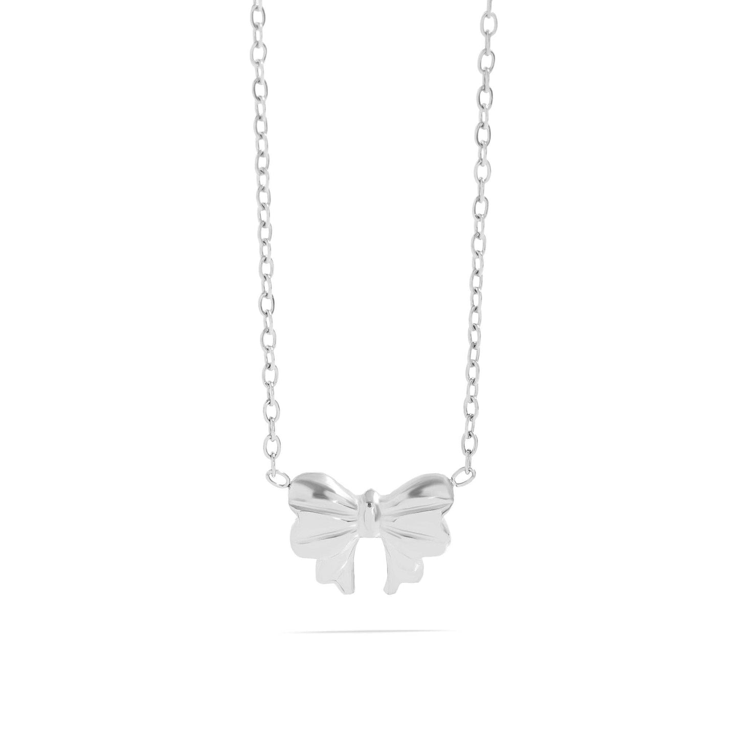18K Gold PVD Stainless Steel Bow Charm Necklace