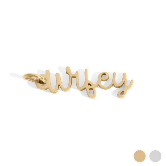 18K Gold PVD Stainless Steel "Wifey" Charm