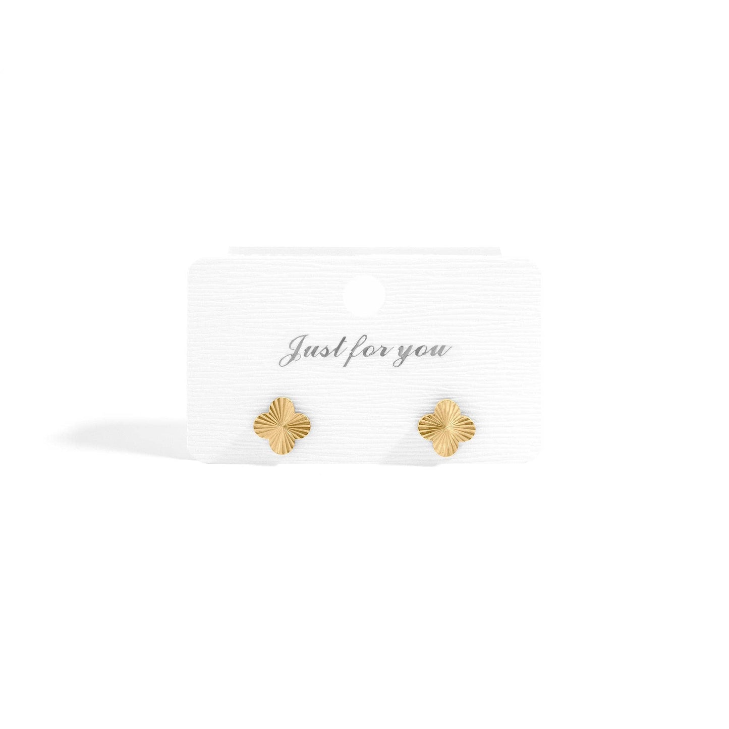 18K Gold PVD Stainless Steel Clover Stud Earrings