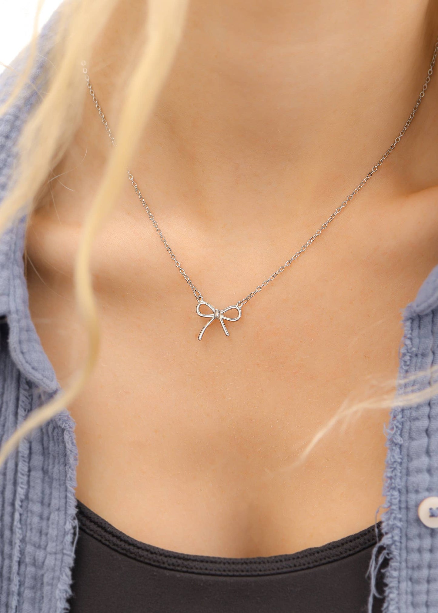 18K Gold PVD Stainless Steel Bow Connector Charm