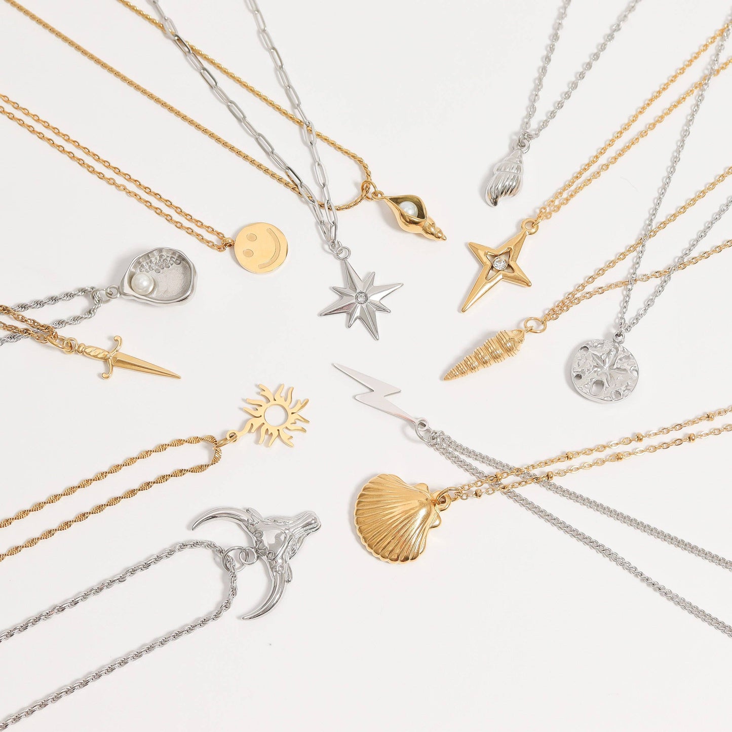 18K Gold PVD Stainless Steel Shell Charm