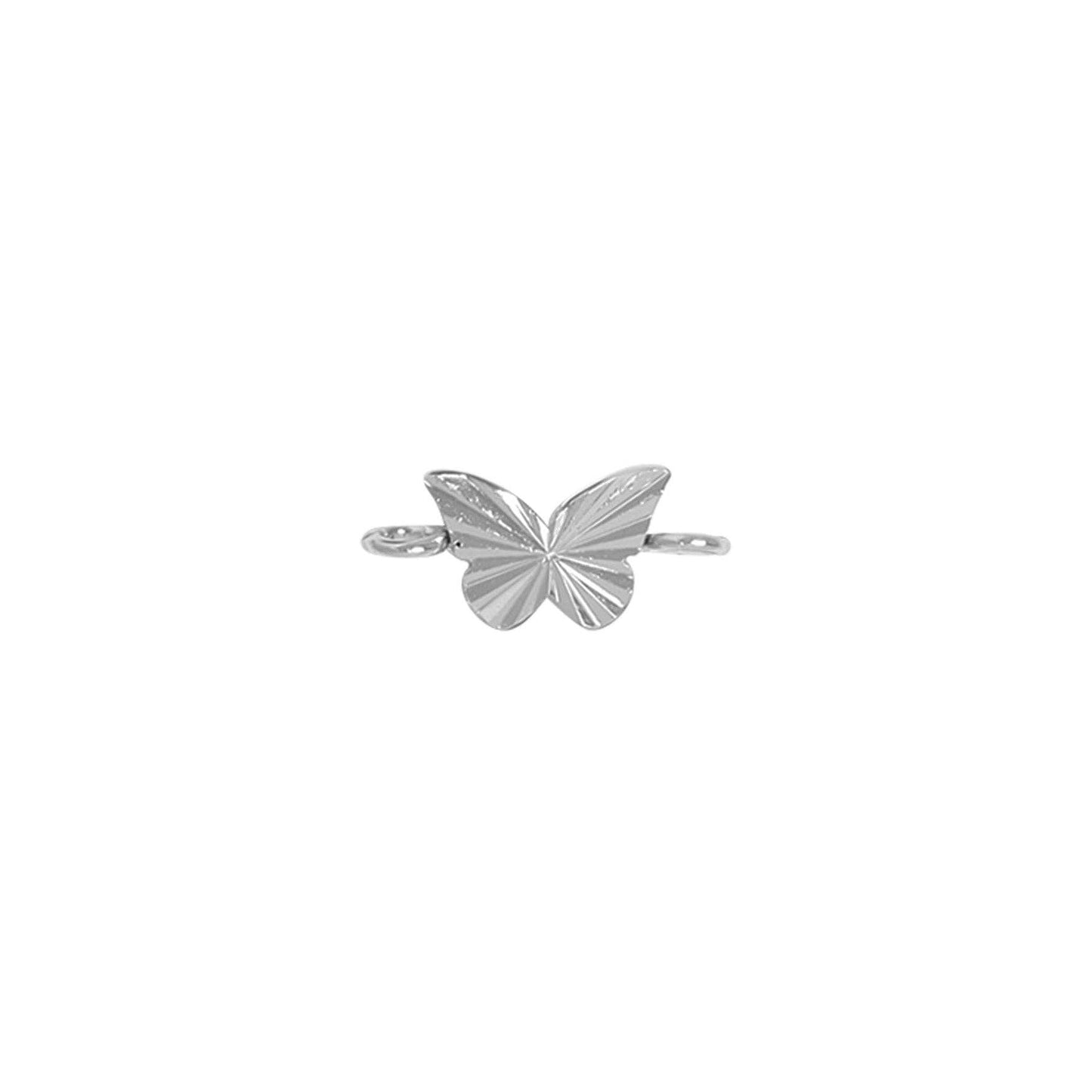 925 Sterling Silver Sunburst Butterfly Charm Connector