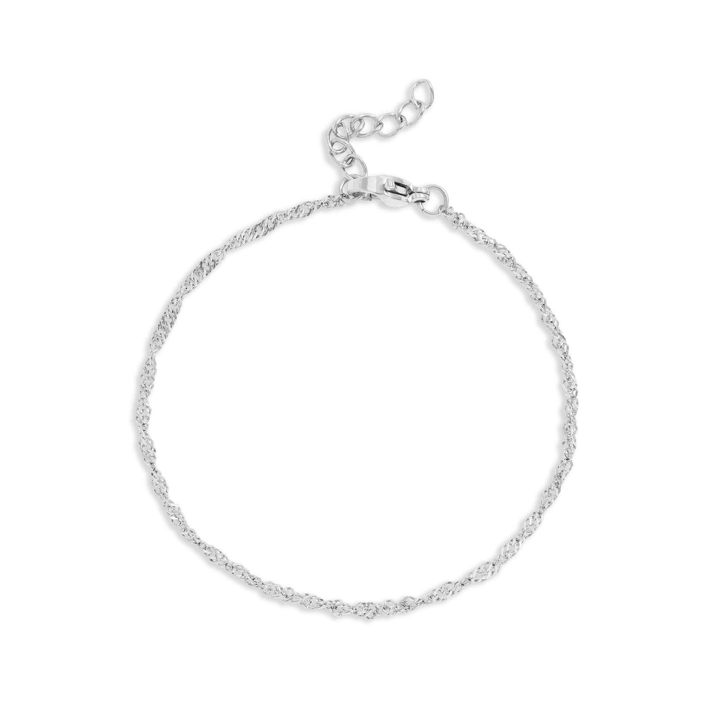 18K Gold PVD Stainless Steel Singapore Chain Bracelet