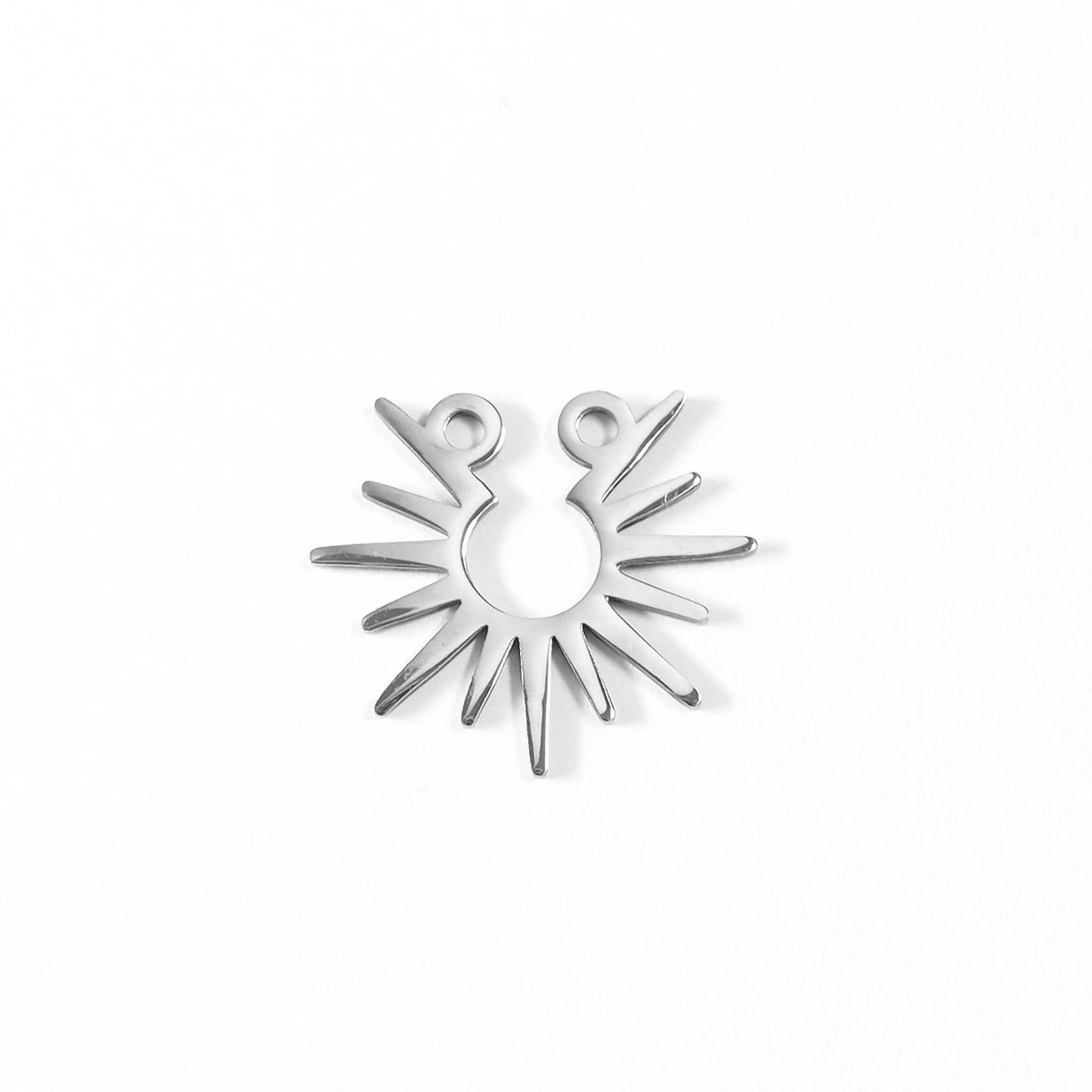 18K Gold PVD Stainless Steel Sun Charm