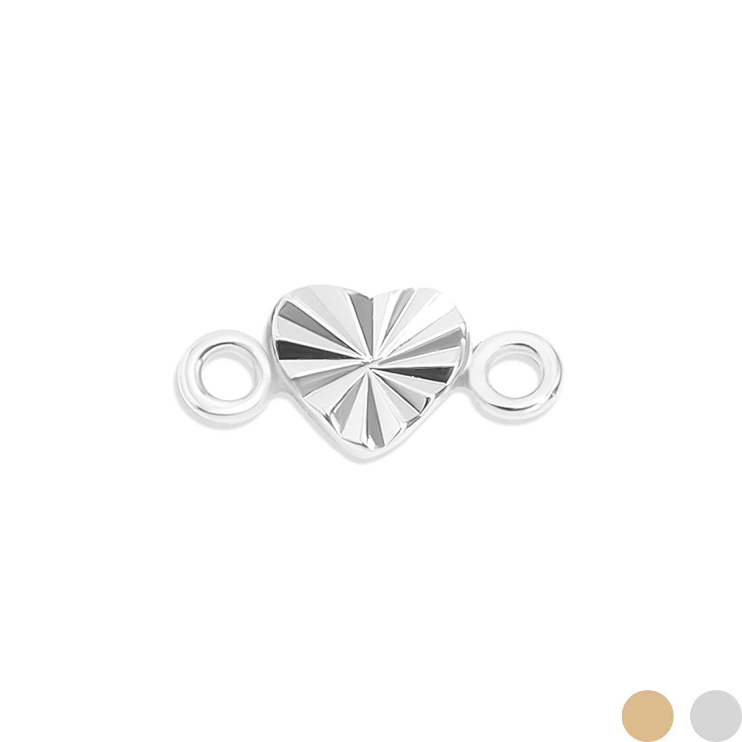 Sterling Silver Sunburst Heart Connector Charm