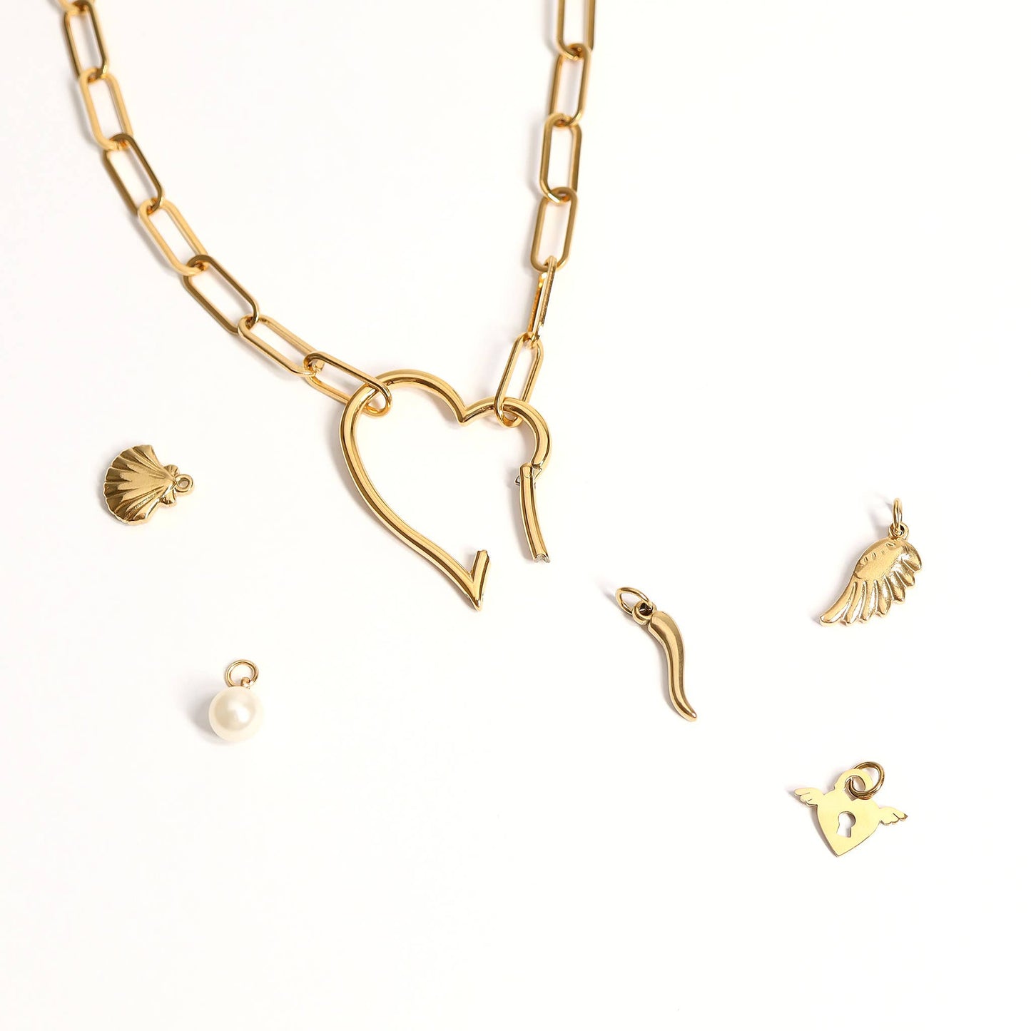 18K Gold PVD Stainless Steel Small Angel Wing Charm