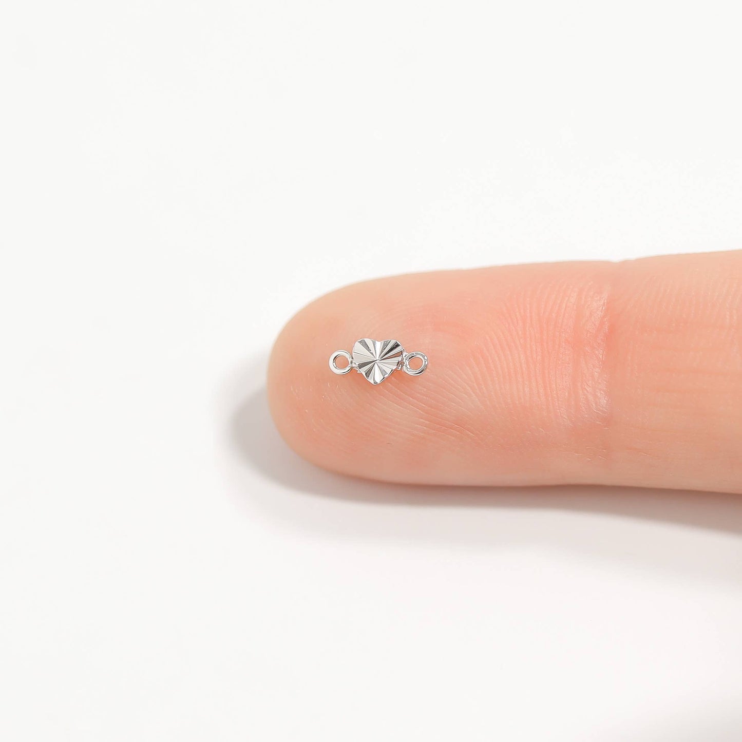 Sterling Silver Sunburst Heart Connector Charm