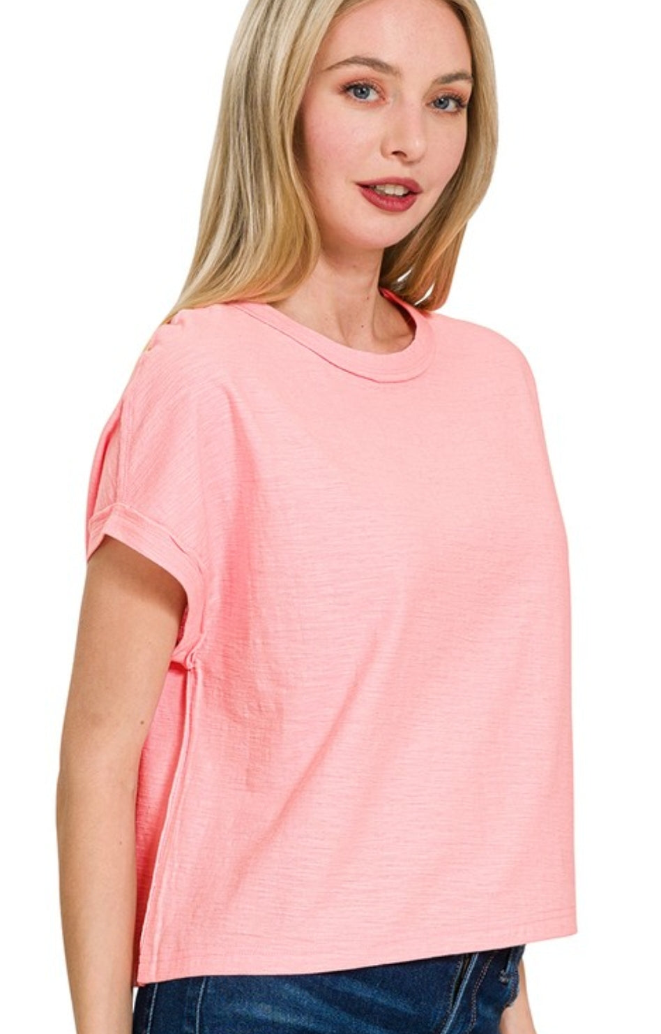 Cotton Slub Round Neck Short Sleeve Tee