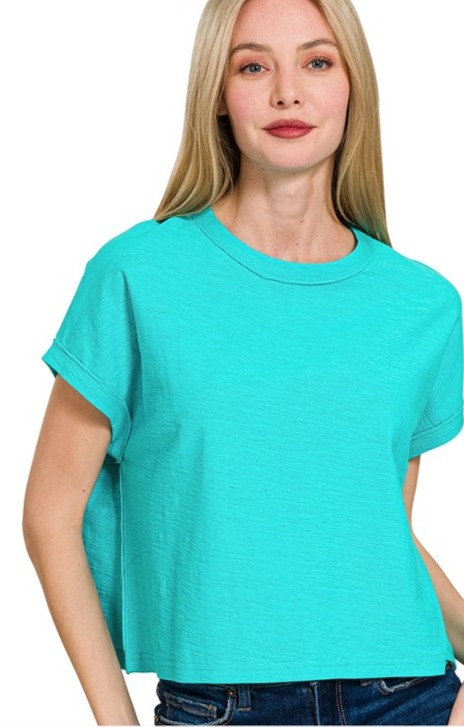 Cotton Slub Round Neck Short Sleeve Tee