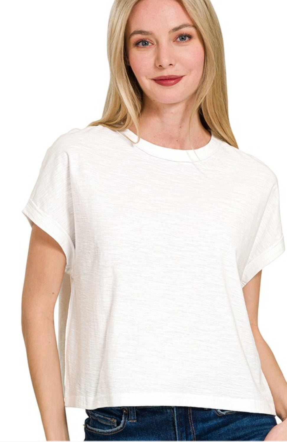 Cotton Slub Round Neck Short Sleeve Tee