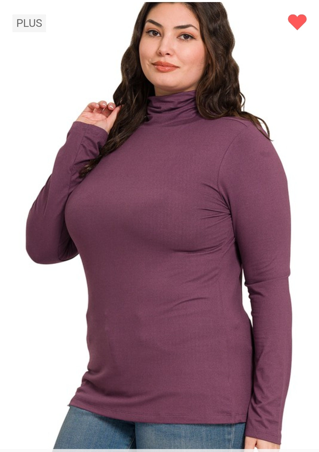 Plus Premium Microfiber Mock Neck Top