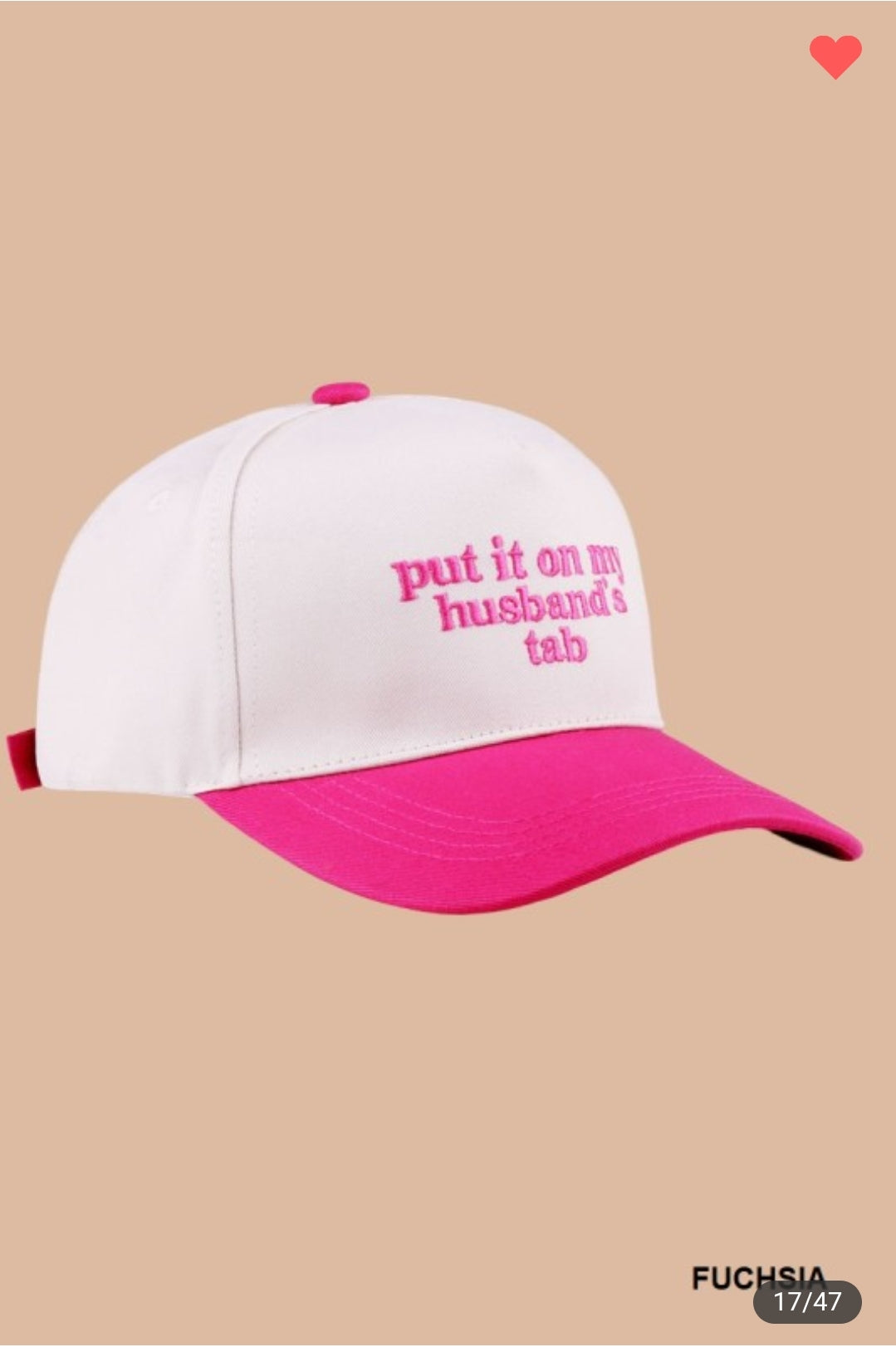 Put It On My Husband's Tab Two Tone Canvas Cotton