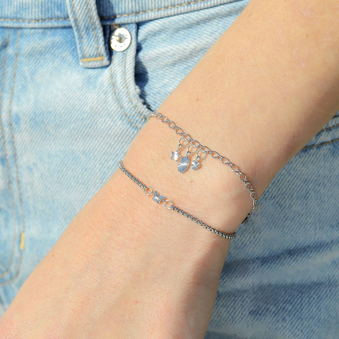 Adjustable Stainless Steel Silicon Bead Cinch Chain