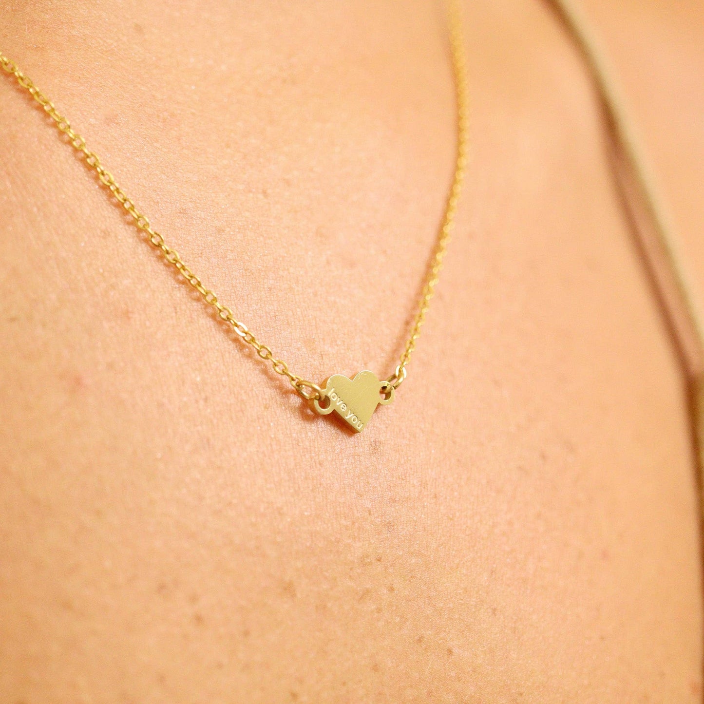 18K Gold PVD Stainless Steel Loop Connector Chain Necklace