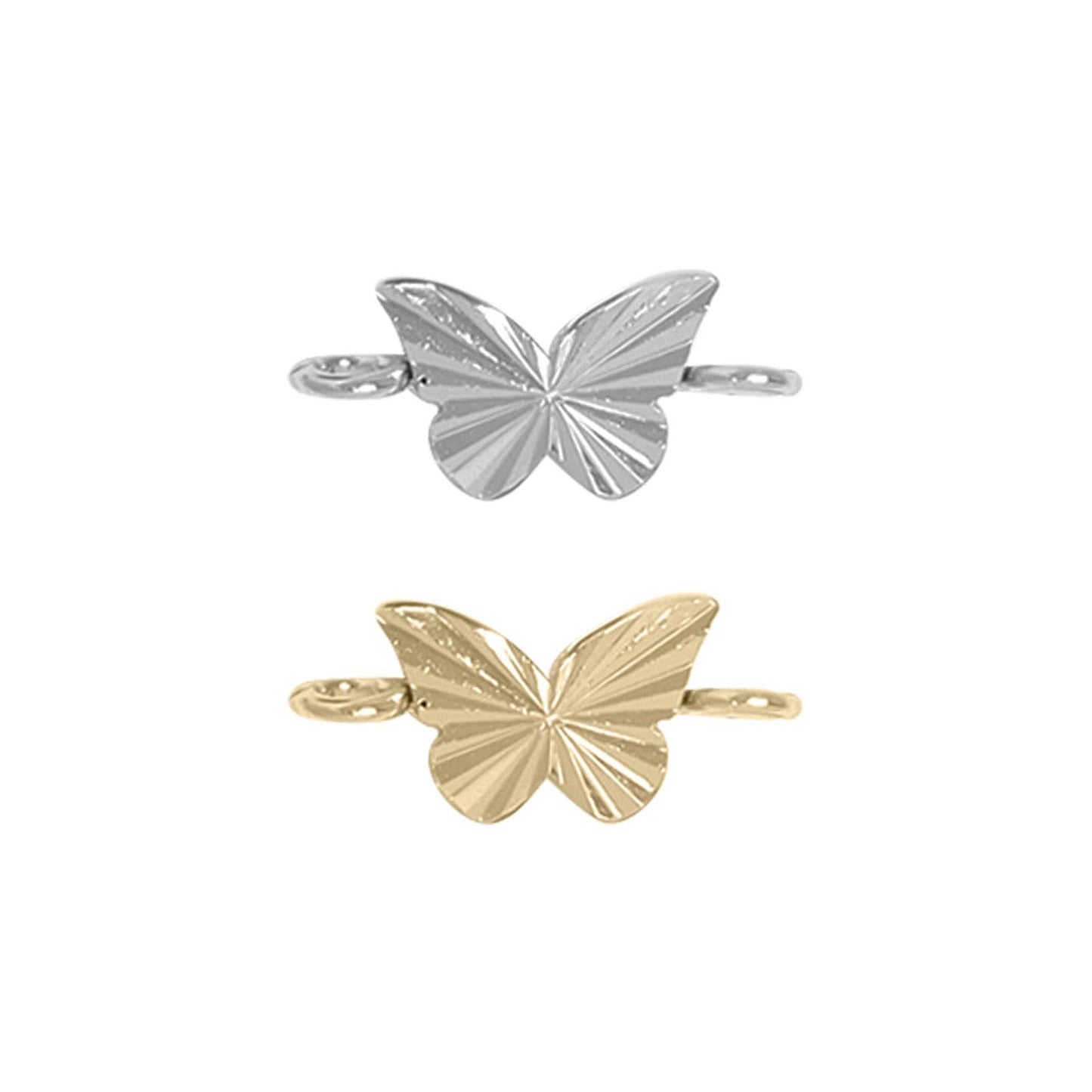 925 Sterling Silver Sunburst Butterfly Charm Connector