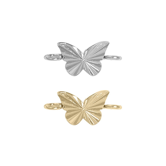 925 Sterling Silver Sunburst Butterfly Charm Connector