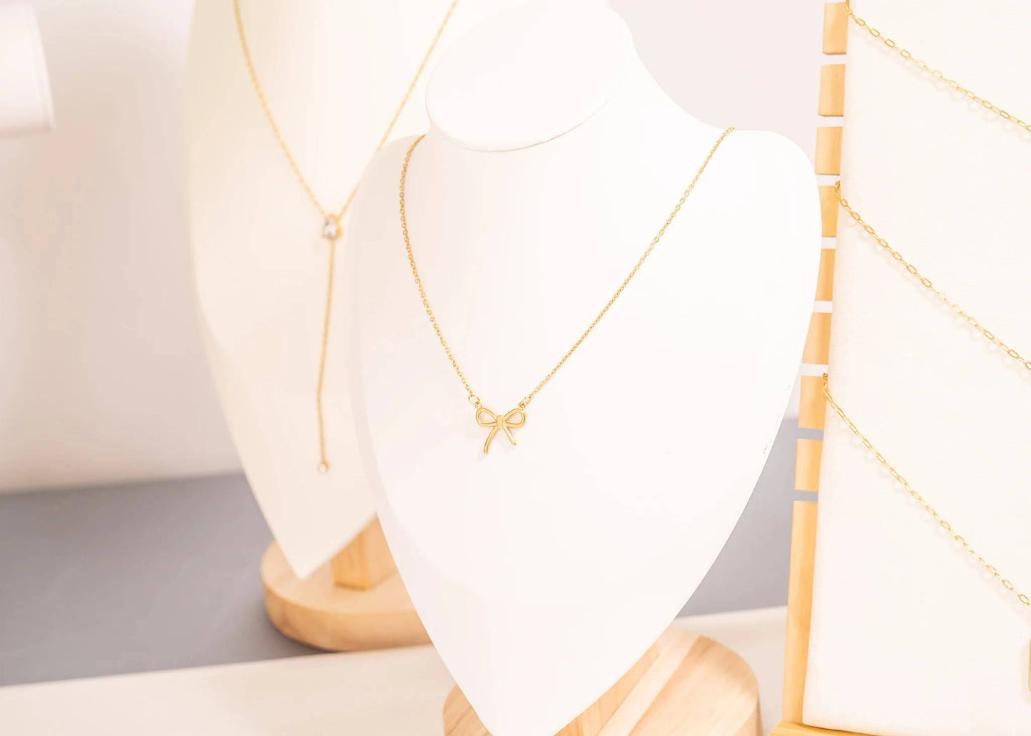 18K Gold PVD Stainless Steel Bow Connector Charm